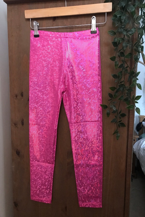 Pink glitter leggings hotsell