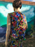 Tropical Parrot Floral Reversible Waistcoat. MADWAG festival fashion bird print Hawaii Gold