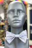 Silver Holographic Bow Tie Elasticated Dicky Bow MADWAG Sparkly Glittery Fun Silly Gift Stocking Filler
