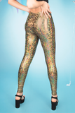 gold holographic leggings women's festival pants MADWAG