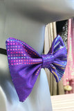 Purple Metallic Holographic Bow Tie Elasticated Dicky Bow MADWAG Sparkly Glittery Fun Silly Gift Stocking Filler