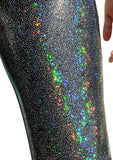 Black Holographic Mens Leggings Sparkly Glittery Festival Pants MADWAG Fun Silly