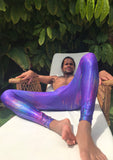 Purple Rain Rainbow Patterned Holographic Metallic Men's Leggings MADWAG Festival Fashion Pride