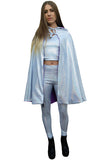 Silver Holographic Snakeskin Festival Cape Hooded Reversible MADWAG