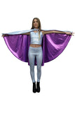 Silver Purple Holographic Snakeskin Festival Cape Hooded Reversible MADWAG