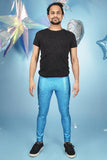 Turquoise Metallic Meggings With Pockets Men's Leggings Festival Pants MADWAG