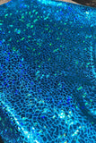 Turquoise Metallic Spandex Fabric MADWAG