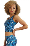 Blue Glitter Retro Crop Top Festival Party Top MADWAG