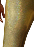 Holographic Sparkly Gold Fabric Closeup MADWAG