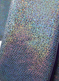 Holographic Silver Snakeskin Fabric Closeup MADWAG