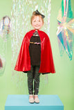 Kids Girls Reversible Black Red Holographic Sparkly Cape MADWAG